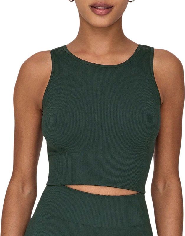 Onpjaia - Top - Mouwloos - Cropped - Slim Fit - Ribstof - ATHLEISURE