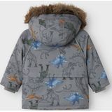 NAME IT - NMMSnow05 - Functionele Jas - Blauw - Grijs - Donkergroen - Oranje