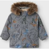 NAME IT - NMMSnow05 - Functionele Jas - Blauw - Grijs - Donkergroen - Oranje