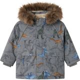 NAME IT - NMMSnow05 - Functionele Jas - Blauw - Grijs - Donkergroen - Oranje