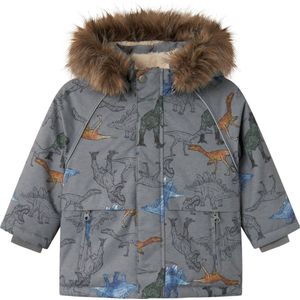 NAME IT - NMMSnow05 - Functionele Jas - Blauw - Grijs - Donkergroen - Oranje