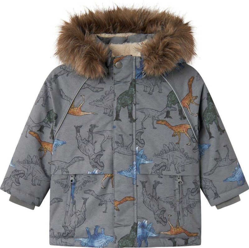 NAME IT - NMMSnow05 - Functionele Jas - Blauw - Grijs - Donkergroen - Oranje