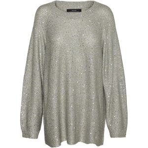 VERO MODA VMLEILANI New LS lange trui met ronde hals, Greepin/Detail: w. Silver Sequins, M