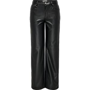 Only Broek Onlkiri Hw Str Faux Leather Pnt 15324777 Black Dames