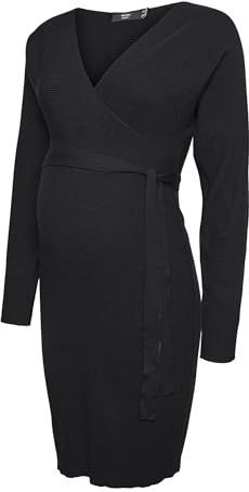 Vero Moda Maternity Vmmhollyrem Ga Noos jurk met V-hals, zwart, S, zwart.