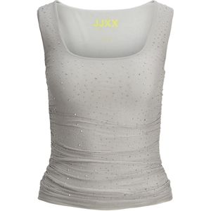 Jack & Jones JXKIA SAGA SL Shine REV TOP WVN, Grijs flanel/detail: zilver Rinestone, M