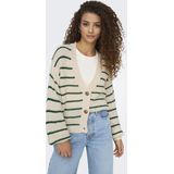 Jacqueline de Yong Vest Jdyellen V-neck Stripe Cardigan 15328338 Black/whitecap Gray Dames