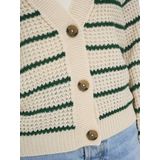 Jacqueline de Yong Vest Jdyellen V-neck Stripe Cardigan 15328338 Black/whitecap Gray Dames