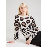 Jdy Jdylorraine Animal Pullover Knt Noos Dames Trui - Cement Black/Malt Ball Mi