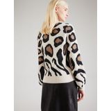 Jdy Jdylorraine Animal Pullover Knt Noos Dames Trui - Cement Black/Malt Ball Mi