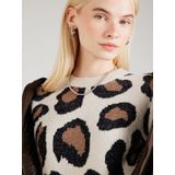 Jdy Jdylorraine Animal Pullover Knt Noos Dames Trui - Cement Black/Malt Ball Mi