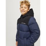 JACK&JONES - Jjmoon Hood Puffer - Donsjack - Navy Blazer