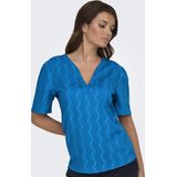 Only T-shirt Onldia S s V-neck Pleat Top Cs Jrs 15333479 Directoire Blue Dames