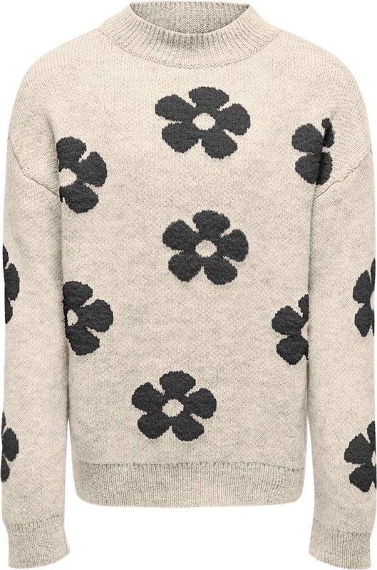 ONLY meisjes kids trui NAJA Birch Black Flower Regular Fit