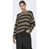 JDY - JDYJusty - Gebreide Trui - Bruin/Zwart - Losse Pasvorm