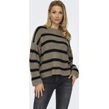 JDY - JDYJusty - Gebreide Trui - Bruin/Zwart - Losse Pasvorm