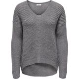 JDY - JDYNEW MEGAN - Trui - Grijs - Lange Mouw - V-hals
