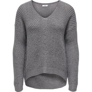 JDY - JDYNEW MEGAN - Trui - Grijs - Lange Mouw - V-hals