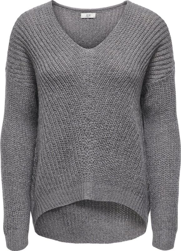 JDY - JDYNEW MEGAN - Trui - Grijs - Lange Mouw - V-hals