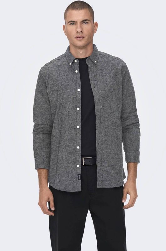 Only, Heren, Overhemden, Zwart, Maat: M