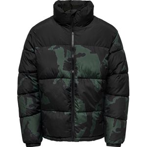 Onsmelvin - Puffer Jacket - Kort - Hoge Opstaande Kraag - Lange Mouwen - Polyester Voering