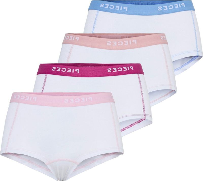 4-Pack Dames short - Pack Pin - Katoenen dames onderbroeken - Multipack - S - Wit