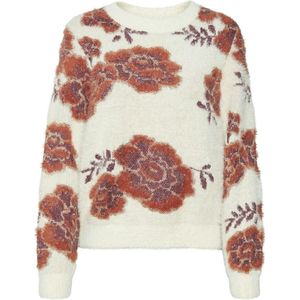 Vero Moda - Vmpoilu Newflower - Pullover - Rood - 77% Nylon, 20% Acryl, 2% Polyester
