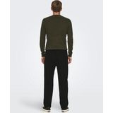 Broek - Rib - Donkerblauw - Katoen - Loose Fit