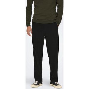 Broek - Rib - Donkerblauw - Katoen - Loose Fit