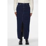 Piece - Pcjeie Hw Ankle - Denimrok - Blauw - Hoge Taille, Voorste Split, 79% Katoen
