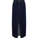 Piece - Pcjeie Hw Ankle - Denimrok - Blauw - Hoge Taille, Voorste Split, 79% Katoen