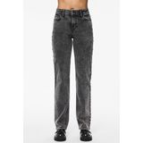 Pieces Jeans Pckelly Mw Straight Jeans Dg202 Noo 17150936 Dark Grey Denim Dames