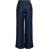 Pieces - Selma - Jeans - Blauw - Hoge Taille, Wijde Pijpen, 79% Katoen, 20% Gerecycled Katoen