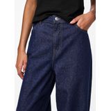 Pieces - Selma - Jeans - Blauw - Hoge Taille, Wijde Pijpen, 79% Katoen, 20% Gerecycled Katoen