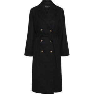 pieces - PCMARBEL LONG COAT NOOS - Lange Jas - Zwart - Regular Fit