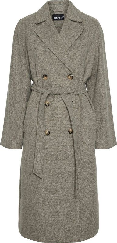 Jas - Lang - Polyester - Revers - Dubbele Rij Knopen - Ceintuur