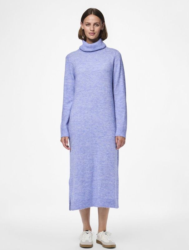 Pieces - Juliana - Gebreide Jurk - Lange Mouwen - Rolkraag - Midilengte