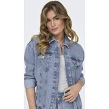 Denim Jas - Blauw - Katoen - Capuchon Met Verstelbaar Koord