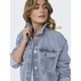 Denim Jas - Blauw - Katoen - Capuchon Met Verstelbaar Koord