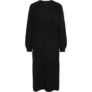 Pieces - Pcmaggy S Knit Dress - Jurk - Zwart - 54% Gerecycled Polyester, 38% Acryl, 5% Wol, 3% Elastaan