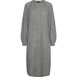 PIECES - Maggy - Gebreide Jurk - Grijs Gemêleerd - 3/4 Lengte - Losse Pasvorm