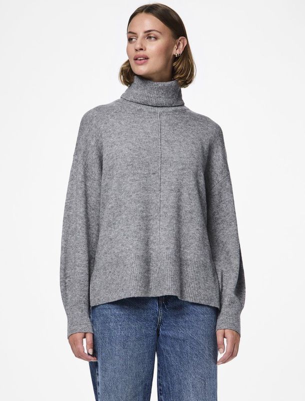 Gebreide Trui - Rolkraag - Zwart - 65% Gerecycled Polyester