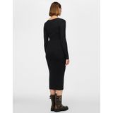 Gebreide Jurk - Effen - 3/4 Lengte - Aansluitende Pasvorm - Lange Mouw