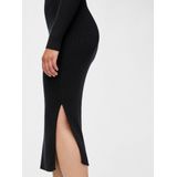 Gebreide Jurk - Effen - 3/4 Lengte - Aansluitende Pasvorm - Lange Mouw