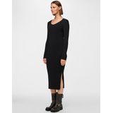 Gebreide Jurk - Effen - 3/4 Lengte - Aansluitende Pasvorm - Lange Mouw