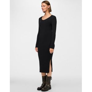Gebreide Jurk - Effen - 3/4 Lengte - Aansluitende Pasvorm - Lange Mouw