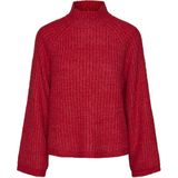 Gebreid Trui - Mélange - Knitwear - Lange Mouwen - Opstaande Kraag