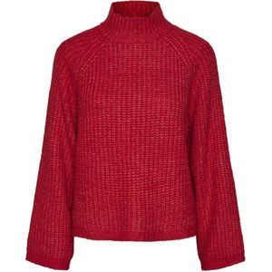 Gebreid Trui - Mélange - Knitwear - Lange Mouwen - Opstaande Kraag