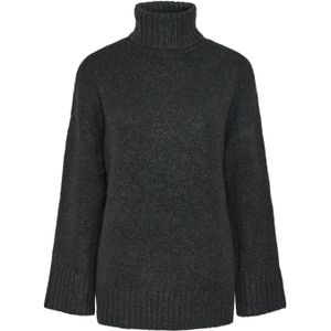 Trui - PCNANCY - Gerecycled Materiaal - Mélange - Lange Mouwen - Losse Pasvorm