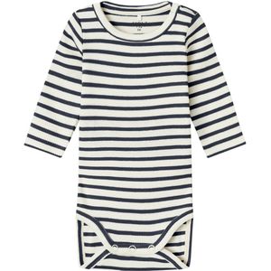 Romper - Lange Mouwen - Ribgebreid - Verticaal Gestreept - Drukknoopsluiting
